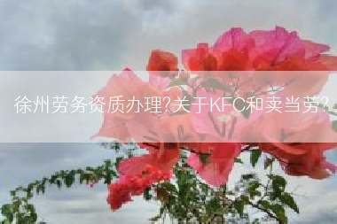 徐州劳务资质办理?关于KFC和卖当劳?