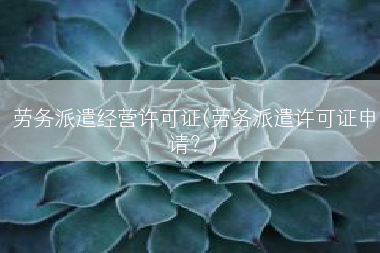 劳务派遣经营许可证(劳务派遣许可证申请？)