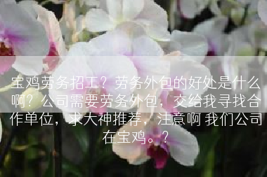 宝鸡劳务招工？劳务外包的好处是什么啊？公司需要劳务外包，交给我寻找合作单位，求大神推荐，注意啊 我们公司在宝鸡。？