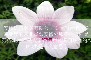 安徽建筑劳务有限公司（请问合肥联通营业厅的营业员跟安徽外服签的合同是劳务派遣还是人事外包呢？请问联通的ABC类是什么意思）