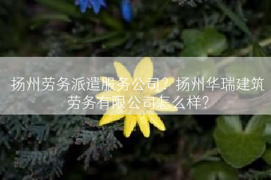 扬州劳务派遣服务公司？扬州华瑞建筑劳务有限公司怎么样？