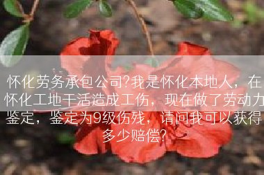怀化劳务承包公司?我是怀化本地人，在怀化工地干活造成工伤，现在做了劳动力鉴定，鉴定为9级伤残，请问我可以获得多少赔偿?