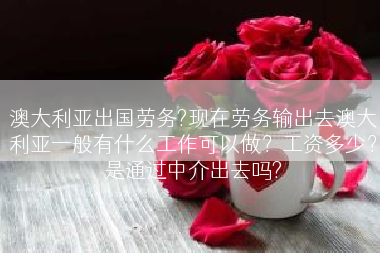 澳大利亚出国劳务?现在劳务输出去澳大利亚一般有什么工作可以做？工资多少？是通过中介出去吗?