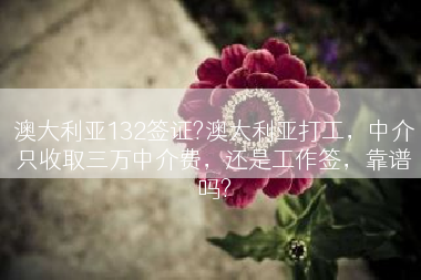 澳大利亚132签证?澳大利亚打工，中介只收取三万中介费，还是工作签，靠谱吗?