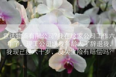 意达物流有限公司?我在这家公司工作六年了，现工公司嫌我年龄大了辞退我，我现已经六十岁，没买宝险有赔偿吗?