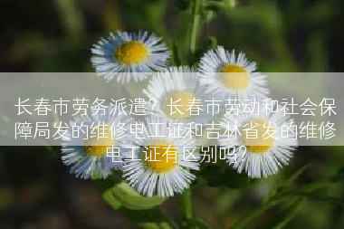 长春市劳务派遣？长春市劳动和社会保障局发的维修电工证和吉林省发的维修电工证有区别吗？