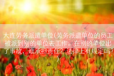 大连劳务派遣单位(劳务派遣单位的员工被派到别的单位去工作，在别的单位出了事故，谁承担责任？法律上有规定吗？)