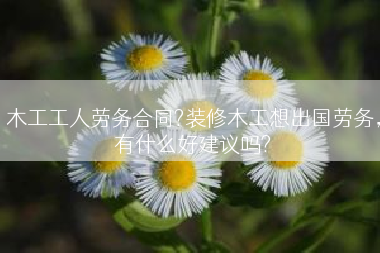 木工工人劳务合同?装修木工想出国劳务，有什么好建议吗?