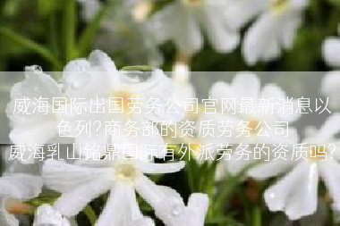 威海国际出国劳务公司官网最新消息以色列?商务部的资质劳务公司
威海乳山铭鼎国际有外派劳务的资质吗?
