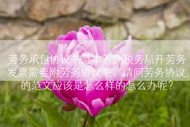 劳务承包协议书范本？到税务局开劳务发票需要附劳务协议吧，请问劳务协议的范文应该是怎么样的怎么办呢？