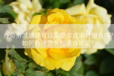办劳务派遣许可证需要年度审计报告吗?如何办理劳务派遣许可证?