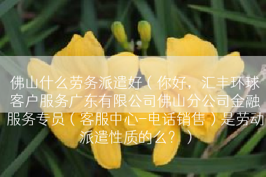 佛山什么劳务派遣好（你好，汇丰环球客户服务广东有限公司佛山分公司金融服务专员（客服中心-电话销售）是劳动派遣性质的么？）