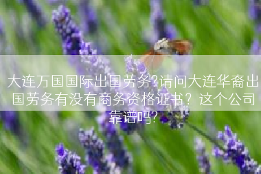大连万国国际出国劳务?请问大连华裔出国劳务有没有商务资格证书？这个公司靠谱吗?