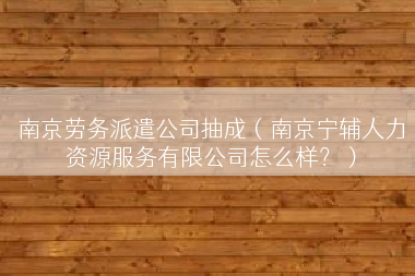 南京劳务派遣公司抽成（南京宁辅人力资源服务有限公司怎么样？）