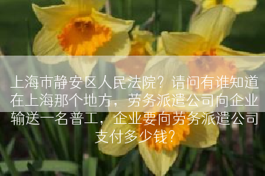 上海市静安区人民法院？请问有谁知道在上海那个地方，劳务派遣公司向企业输送一名普工，企业要向劳务派遣公司支付多少钱？