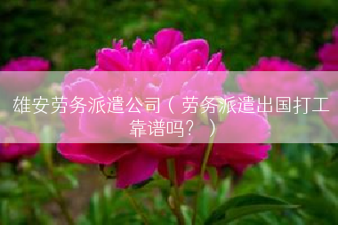 雄安劳务派遣公司（劳务派遣出国打工靠谱吗？）