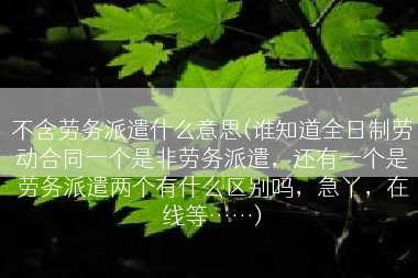 不含劳务派遣什么意思(谁知道全日制劳动合同一个是非劳务派遣，还有一个是劳务派遣两个有什么区别吗，急丫，在线等……)