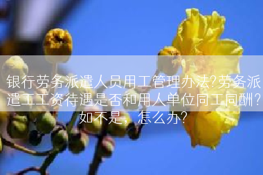 银行劳务派遣人员用工管理办法?劳务派遣工工资待遇是否和用人单位同工同酬？如不是，怎么办?