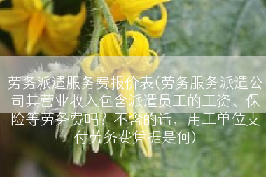 劳务派遣服务费报价表(劳务服务派遣公司其营业收入包含派遣员工的工资、保险等劳务费吗？不含的话，用工单位支付劳务费凭据是何)