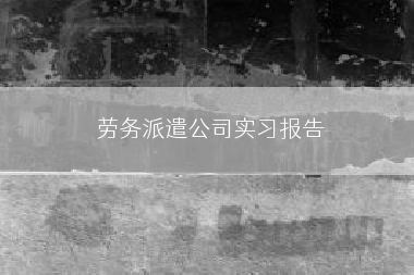 劳务派遣公司实习报告