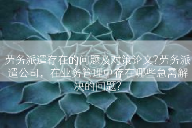 劳务派遣存在的问题及对策论文?劳务派遣公司，在业务管理中存在哪些急需解决的问题?