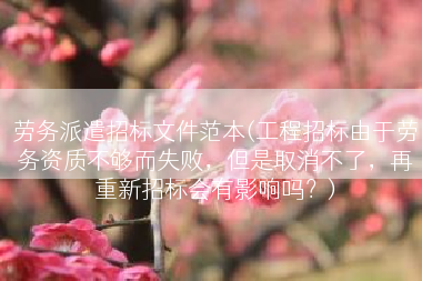 劳务派遣招标文件范本(工程招标由于劳务资质不够而失败，但是取消不了，再重新招标会有影响吗？)