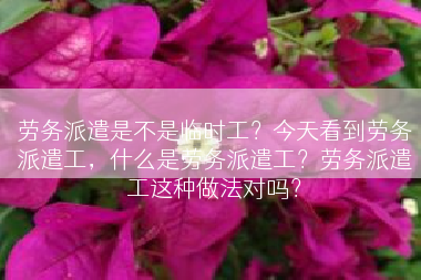 劳务派遣是不是临时工？今天看到劳务派遣工，什么是劳务派遣工？劳务派遣工这种做法对吗？