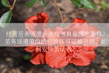 经营劳务派遣业务应当具备哪些条件？劳务派遣单位的经营许可证被吊销，如何安排劳动者？