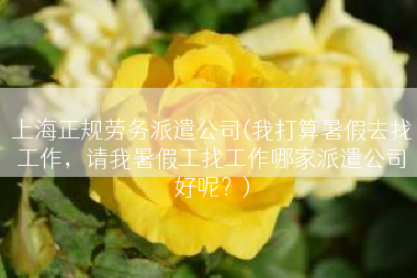 上海正规劳务派遣公司(我打算暑假去找工作，请我暑假工找工作哪家派遣公司好呢？)
