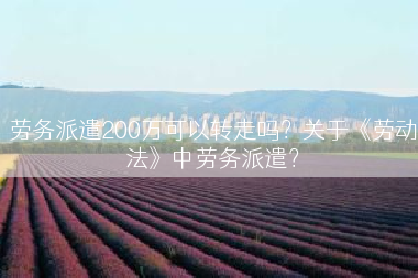 劳务派遣200万可以转走吗？关于《劳动法》中劳务派遣？