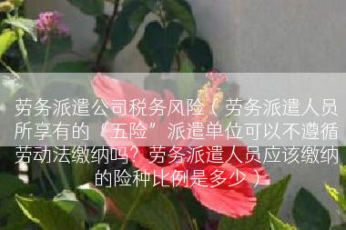 劳务派遣公司税务风险（劳务派遣人员所享有的“五险”派遣单位可以不遵循劳动法缴纳吗？劳务派遣人员应该缴纳的险种比例是多少）