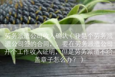 劳务派遣公司收入确认（我是个劳务派遣公司签的合同，，要在劳务派遣公司开个工作收入证明，但是劳务派遣不给盖章子怎么办？）