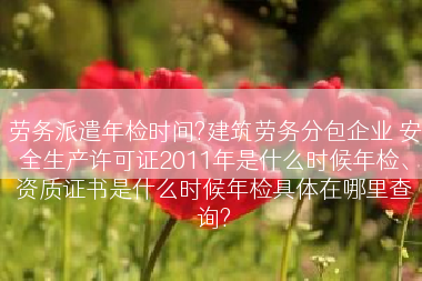 劳务派遣年检时间?建筑劳务分包企业 安全生产许可证2011年是什么时候年检、资质证书是什么时候年检具体在哪里查询?
