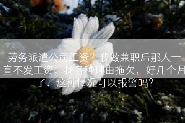 劳务派遣公司工资？我做兼职后那人一直不发工资，找各种理由拖欠，好几个月了，这种情况可以报警吗？