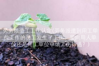 劳务派遣工工伤认定(劳务派遣到用工单位工作的员工发生了工伤，是向用人单位还是用工单位申请工伤待遇？)