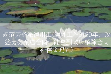 规范劳务派遣用工(编外工作近20年，改签劳务派遣合同，能拿到政府解除合同补偿金吗？)