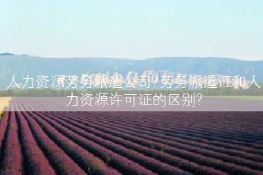人力资源劳务派遣公司?劳务派遣证和人力资源许可证的区别?