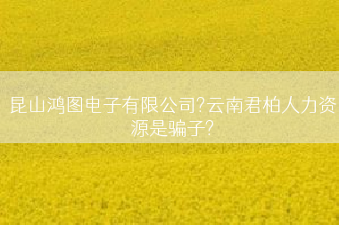 昆山鸿图电子有限公司?云南君柏人力资源是骗子?