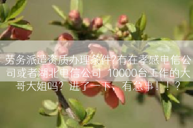 劳务派遣资质办理条件?有在孝感电信公司或者湖北电信公司  10000台工作的大哥大姐吗？进了一下，有急事！！?