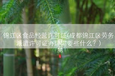 锦江区食品经营许可证(成都锦江区劳务派遣许可证办理需要些什么？)