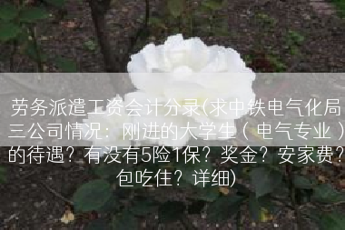 劳务派遣工资会计分录(求中铁电气化局三公司情况：刚进的大学生（电气专业）的待遇？有没有5险1保？奖金？安家费？包吃住？详细)