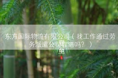 东方国际物流有限公司（找工作通过劳务派遣公司靠谱吗？）