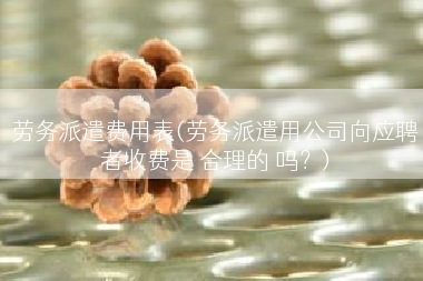 劳务派遣费用表(劳务派遣用公司向应聘者收费是 合理的 吗？)