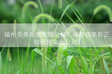 福州劳务派遣有限公司？福州哪里有正规移民中介公司？
