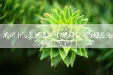 成都市劳务派遣许可(成都怎么办理劳务派遣许可证？)