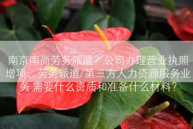南京南尚劳务派遣？公司办理营业执照增项：劳务派遣/第三方人力资源服务业务 需要什么资质和准备什么材料？
