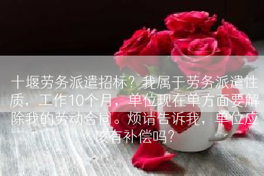 十堰劳务派遣招标？我属于劳务派遣性质，工作10个月，单位现在单方面要解除我的劳动合同。烦请告诉我，单位应该有补偿吗？
