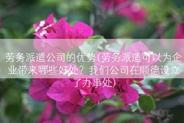 劳务派遣公司的优势(劳务派遣可以为企业带来哪些好处？我们公司在顺德设立了办事处)