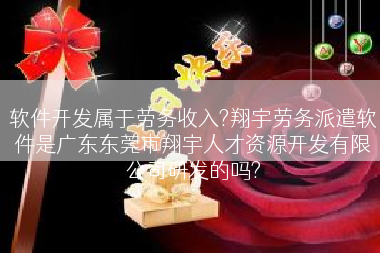 软件开发属于劳务收入?翔宇劳务派遣软件是广东东莞市翔宇人才资源开发有限公司研发的吗?