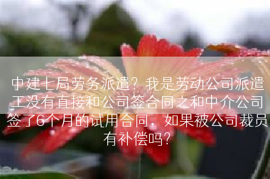 中建七局劳务派遣？我是劳动公司派遣工没有直接和公司签合同之和中介公司签了6个月的试用合同，如果被公司裁员有补偿吗？